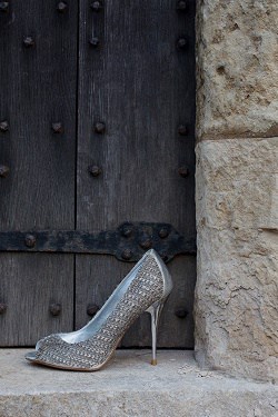 A shoe outside a door
