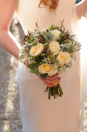 Wedding bouquet being held by the bride