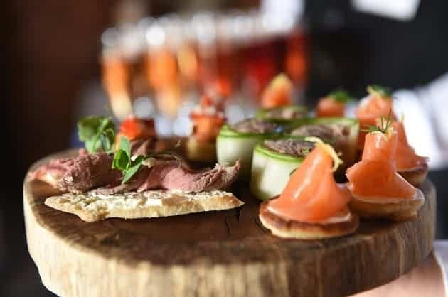 Canapes being served
